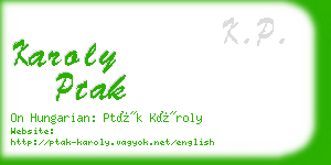 karoly ptak business card